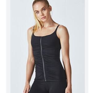 Fabletics black Mia zip tank top